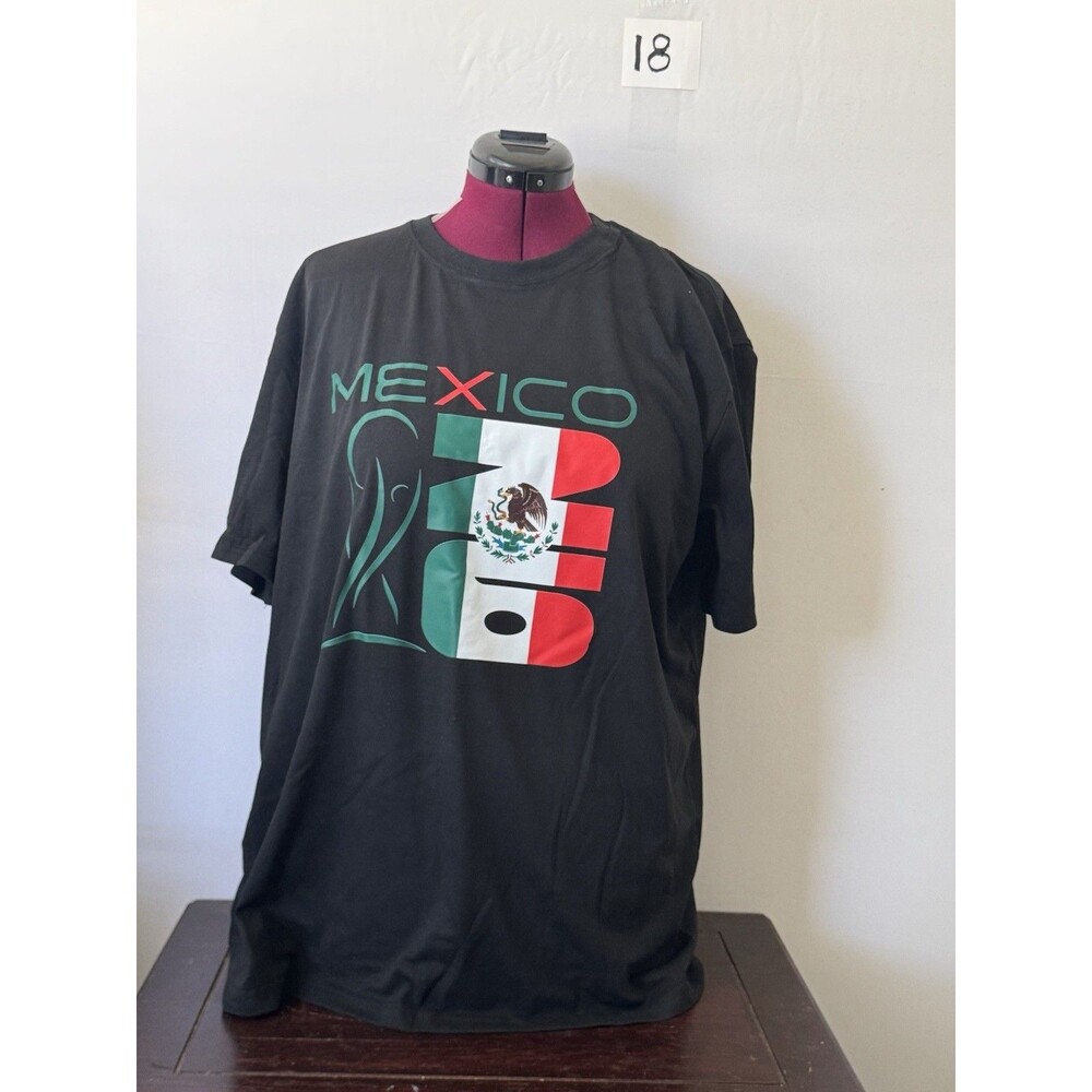 Mexico Soccer Fan T Shirt Black 2XL Mexican Flag Futbol Graphic Tee